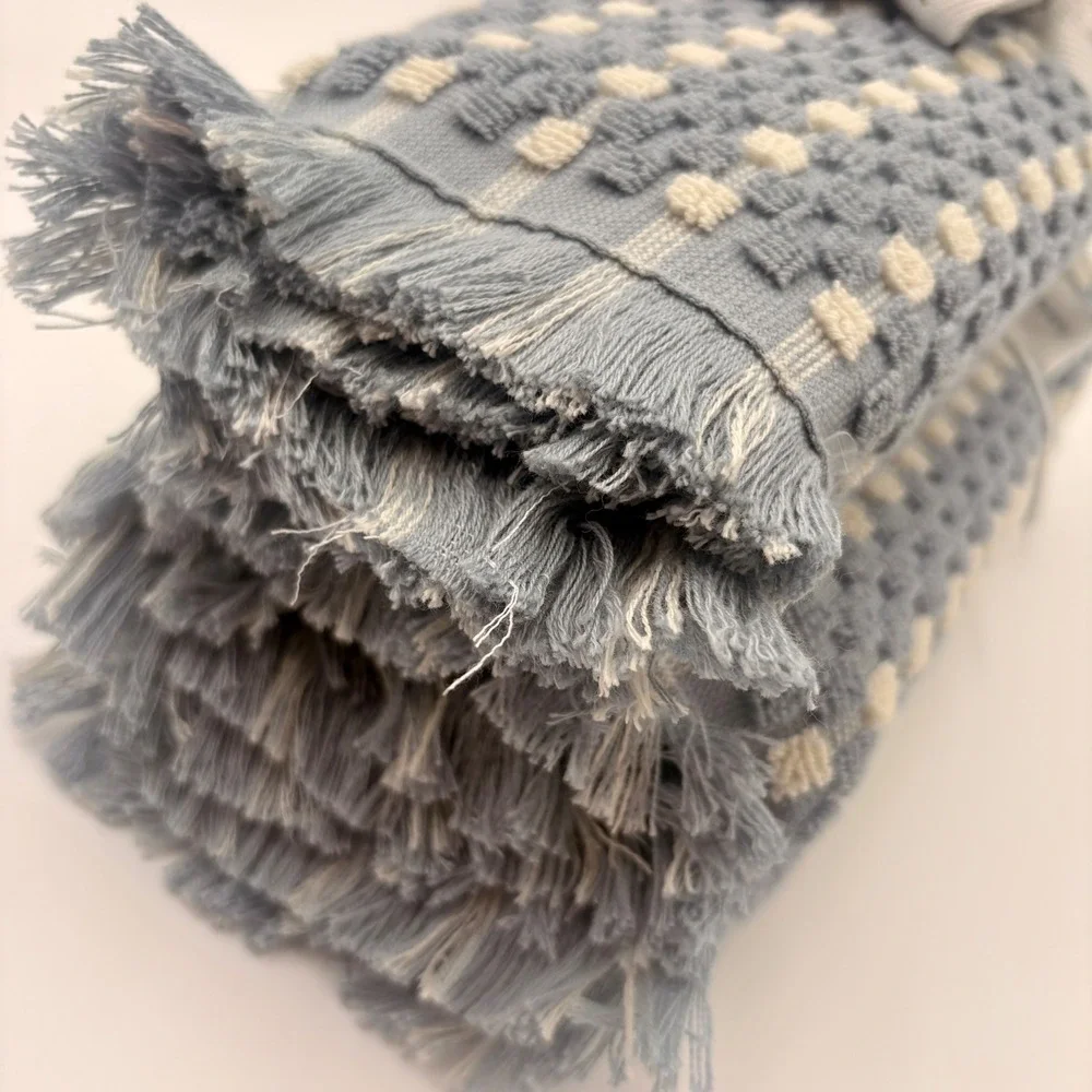Brooks‎ Brothers 4pc Premium Turkish Towel Set Blue Hand and Tip Towels Cotton